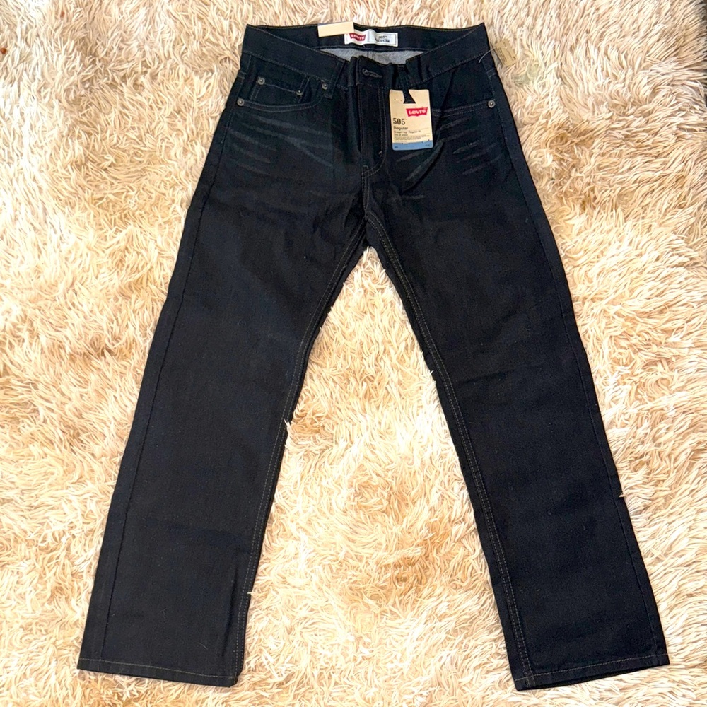 🆕 Levi's 505 Youth Dark Straight Jeans - 14 Reg